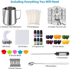 img 3 attached to 🕯️ Candle Making Kit for Adults - Dveda 260 Piece Candle Making Supplies Gift Set with Beeswax, Fragrance Oils, Pot, Wicks, Molds, Tins, Dyes, Thermometer - Perfect for Beginners