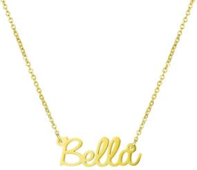 img 4 attached to Stylish and Meaningful Awegift 18K Gold Plated Personalized Name Necklace: Perfect Jewelry Gift for New Moms and Bridesmaids