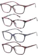 👓 improved soolala blue light blocking reading glasses set of 4 - premium stylish colorful readers for eye protection logo