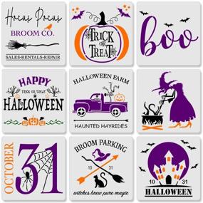 img 4 attached to 👻 DIY Halloween Wood Signs with 9 Reusable Painting Stencils: Unleash Your Creativity!