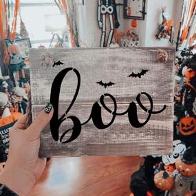 img 1 attached to 👻 DIY Halloween Wood Signs with 9 Reusable Painting Stencils: Unleash Your Creativity!