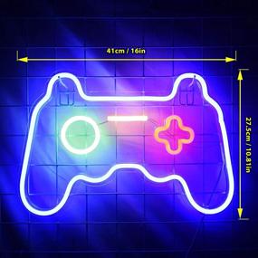 img 3 attached to 🎮 Gamepad Shape LED Game Neon Sign: Cool Gamer Gift for Teens, Game Room Décor, Bedroom Wall, Playstation Accessories, Video Game Battle Station Wall Signs