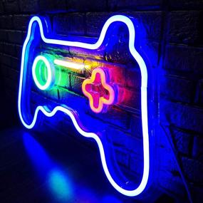 img 1 attached to 🎮 Gamepad Shape LED Game Neon Sign: Cool Gamer Gift for Teens, Game Room Décor, Bedroom Wall, Playstation Accessories, Video Game Battle Station Wall Signs