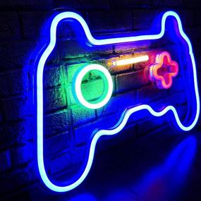 img 2 attached to 🎮 Gamepad Shape LED Game Neon Sign: Cool Gamer Gift for Teens, Game Room Décor, Bedroom Wall, Playstation Accessories, Video Game Battle Station Wall Signs