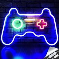 🎮 gamepad shape led game neon sign: cool gamer gift for teens, game room décor, bedroom wall, playstation accessories, video game battle station wall signs logo