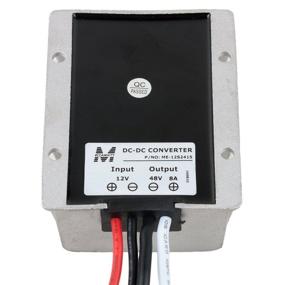 img 1 attached to 🚗 uxcell Большой водонепроницаемый модуль питания для автомобиля DC 12V на DC 48V - 8A 384W повышающий преобразователь напряжения регулятор