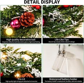 img 3 attached to Предварительно освещенные искусственные рождественские украшения Unimeber