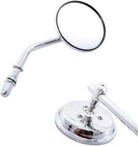 img 1 attached to 🛵 Enhance Motorcycle Safety with DUILU 3" Round Rearview Mirror - Silver Finish