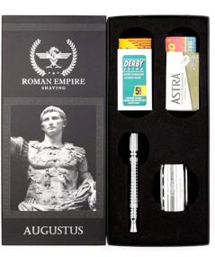 img 1 attached to 🪒 Augustus Double Edge Safety Razor - Roman Empire Shaving - 20 Blades Sampler (Includes Astra, Derby, Shark, and Voskhod)