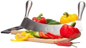 img 2 attached to 🔪 The Bold Bee's 12" Stainless Steel Mezzaluna Knife & Cover + FREE Stainless Steel Soap Odor Remover – Multipurpose Kitchen Tool for Pizza, Fruits, Vegetables, Salads, Herbs, and More