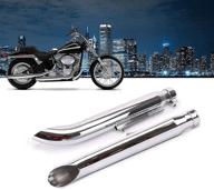 pacewalker chrome motorcycles slash cut exhaust muffler pipe for chopper cafe racer - loud suzuki 650 (silver) logo