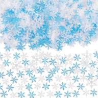 ❄️ 1200pcs blue and white glitter snowflake confetti - winter wonderland decor, snowflake party favors for kids, winter baby shower decorations, christmas confetti decor, snowflake confetti for crafts логотип