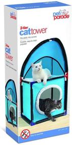 img 1 attached to 🐱 Durable Two-Tier Blue Cat Corner Condo Tower: Easy-to-Assemble Pet Parade JB7886 - Fits All Sizes!