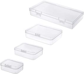 img 3 attached to 📦 36-Piece Clear Plastic Mini Organizer with Hinged Lids for Small Craft Projects and Storage of Small Items