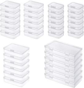 img 4 attached to 📦 36-Piece Clear Plastic Mini Organizer with Hinged Lids for Small Craft Projects and Storage of Small Items