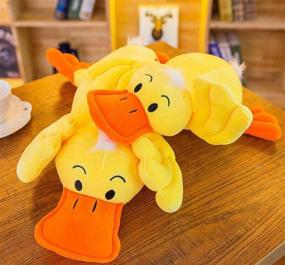 img 3 attached to 14-Inch Plush Yellow Duck Stuffed Animal Hugging Pillow - Super Soft Toy Gift for Kids