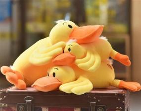 img 1 attached to 14-Inch Plush Yellow Duck Stuffed Animal Hugging Pillow - Super Soft Toy Gift for Kids