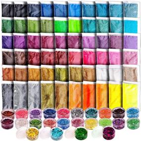 img 4 attached to YGDZ Chunky Glitter Set - 60 Colors 300g Fine Glitter Packs + 24 Colors 120g Chunky Glitter Sequins for Nails Face Body Eye Hair Makeup, Festival Art Crafts, Resin Glitter