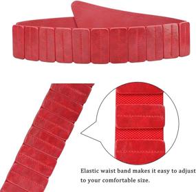 img 2 attached to Womens Leather Elastic Waistband Studded Women's Accessories for Belts