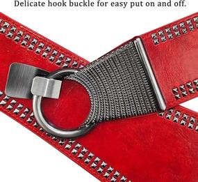 img 1 attached to Womens Leather Elastic Waistband Studded Women's Accessories for Belts