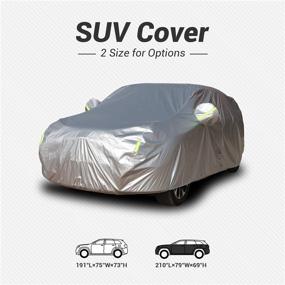 img 3 attached to Shieldo Heavy Duty Car Cover: 100% Waterproof, All Season, Windproof Straps, and Buckles - Ideal for 196-210 inch SUVs