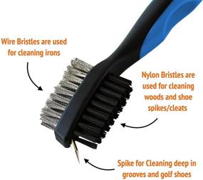 img 2 attached to Voplop Golf Brush and Club Groove Cleaner with Easy Attachment to Golf Bag - Achieve Deep Iron Groove Cleaning - Effective Club Face Cleaning - Includes Bag Clip &amp; Retractable Extension Cord