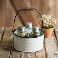 🍽️ white round bucket salt pepper and toothpick caddy - ctw home collection logo