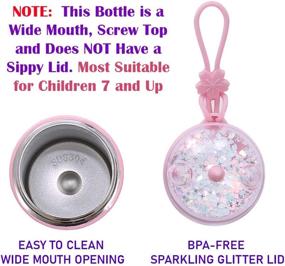 img 3 attached to 🦄 12 Oz Unicorn Glitter Stainless Steel Insulated Kids Water Bottle - Leak Proof, BPA Free, Multi-Color Sparkling Glitter Top (Unicorn Pink)