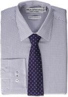 👔 ultra-stylish nick graham stretch modern gingham shirts for men logo