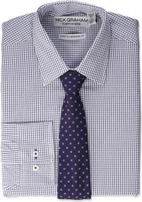 img 1 attached to 👔 Ultra-Stylish Nick Graham Stretch Modern Gingham Shirts for Men