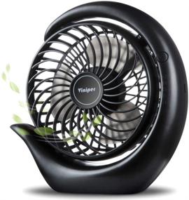 img 4 attached to 🔋 Viniper Battery Operated Fan, Small Desk Fan: 3 Speeds &amp; Extended Working Time up to 24 Hours, 180° Rotation, Portable USB Rechargeable Fan - Small yet Powerful for Home/Office (6.2 inch, Black)