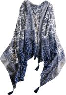 🧣 stylish meiling women's lightweight scarves: trendy print wraps, sarongs, and cover-ups with tassel fringe - cotton shawl logo