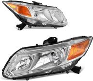 autosaver88 совместимые фары для civic sedan 4-двери 2012-2015 🚘 и civic coupe 2-двери 2012-2013, чёрный корпус, пассажирская и водительская стороны. логотип