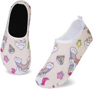 🦄 hmiya toddler barefoot rainbow unicorn boys' shoes: stylish and reliable for outdoor adventures logo