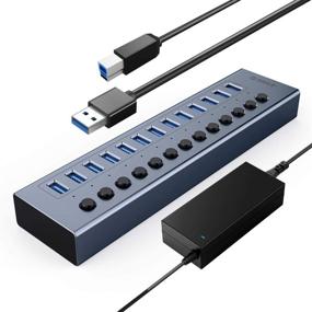 img 4 attached to 🔌 ORICO USB 3.0 Hub: 13-Port Powered Data Hub with Switches and Indicator, 12V Adapter, BC1.2 Charging - Ideal USB Extension for iMac Pro, MacBook Air/Mini, PS4, Surface Pro, PC