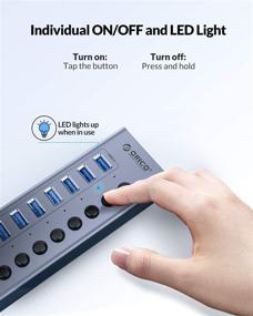 img 2 attached to 🔌 ORICO USB 3.0 Hub: 13-Port Powered Data Hub with Switches and Indicator, 12V Adapter, BC1.2 Charging - Ideal USB Extension for iMac Pro, MacBook Air/Mini, PS4, Surface Pro, PC