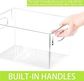 img 1 attached to Clear Plastic Pantry Organizer Bins with Handle - 6 Pack | Food Storage Bins 🗄️ for Kitchen, Cabinet, Countertop, Refrigerator, Freezer, Bathroom | Organizing and Storing Pantry Essentials | Food Safe