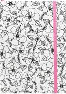 american crafts adult coloring books: elastic notebook floral with 80 sheets, 5 x 7 size - unleash your creativity! logo