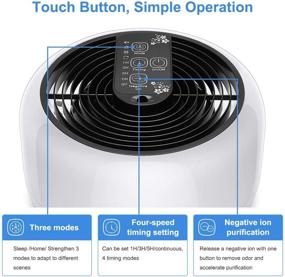 img 3 attached to Portable Desktop Air Purifier with HEPA Filter for Home, Work, and Office - Mini Air Cleaner