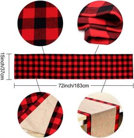 img 3 attached to Christmas Table Runner - Red Black Cotton Buffalo Check Plaid and Burlap Double Sided Table Runner for Holiday Winter Home Decor - 14 x 72 Inch
