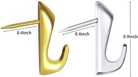 img 1 attached to 📌 Dreecy Pin Hooks Push Pin Hangers - 30-piece Set for Hanging Pictures on Fabric/Wall/Wood - 20 lbs Capacity - High-Heeled Style - Silver/Gold