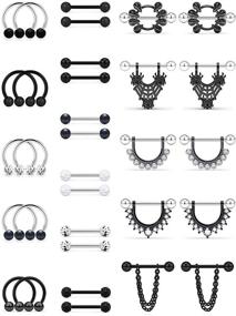 img 2 attached to SCERRING Stainless Nipplerings Barbell Piercing Women's Jewelry