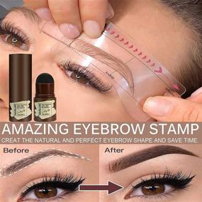 img 3 attached to 🏻 Effortless Eyebrow Perfection: Eyebrow Stamp and Stencil Kit with Long-lasting Waterproof Dark Brown Powder