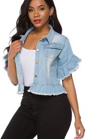 img 3 attached to Fanvans Women's Cropped Jacket - Trendy Women's Clothing in Coats, Jackets & Vests