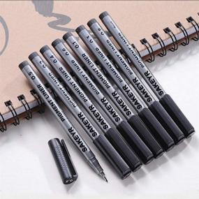 img 1 attached to 🖊 Waterproof Black Fineliner Ink Pens for Sketching and Drawing - Ideal for Illustration, Comics, Bullet Journaling and School Supplies for Kids