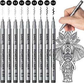 img 4 attached to 🖊 Waterproof Black Fineliner Ink Pens for Sketching and Drawing - Ideal for Illustration, Comics, Bullet Journaling and School Supplies for Kids