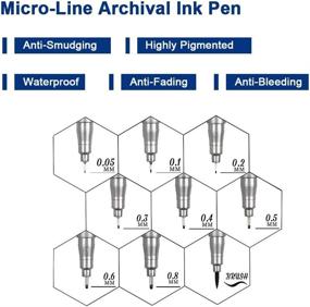 img 2 attached to 🖊 Waterproof Black Fineliner Ink Pens for Sketching and Drawing - Ideal for Illustration, Comics, Bullet Journaling and School Supplies for Kids