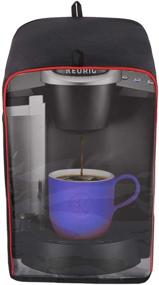 img 3 attached to ☕ TESSLOVE Пылезащитный чехол для кофеварки Keurig с 3 карманами для хранения - L, ЧЕРНЫЙ-ВИДИМЫЙ