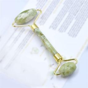 img 2 attached to 🌿 Premium Rikans Jade Roller for Face – Best Jade Face Roller for Reducing Puffiness and Wrinkles - Natural Jade Stone Face Massage Roller – Dual-Ended Roller for Brighter, Smoother Skin – Green Jade Neck Roller