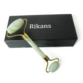 img 1 attached to 🌿 Premium Rikans Jade Roller for Face – Best Jade Face Roller for Reducing Puffiness and Wrinkles - Natural Jade Stone Face Massage Roller – Dual-Ended Roller for Brighter, Smoother Skin – Green Jade Neck Roller